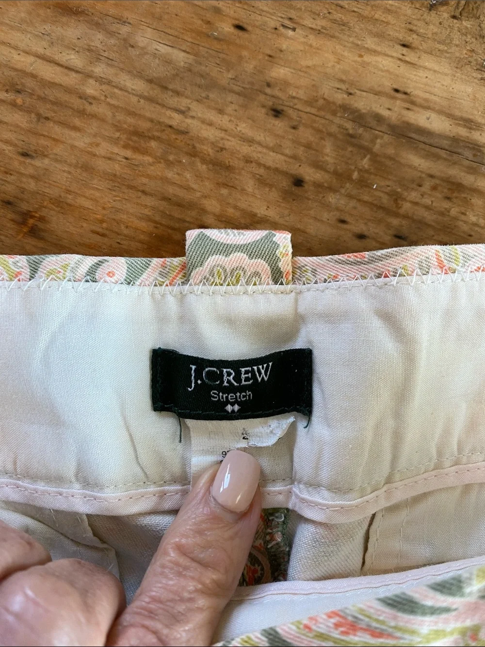 J. Crew Women's Paisley Print Shorts in Sage Green and Peach